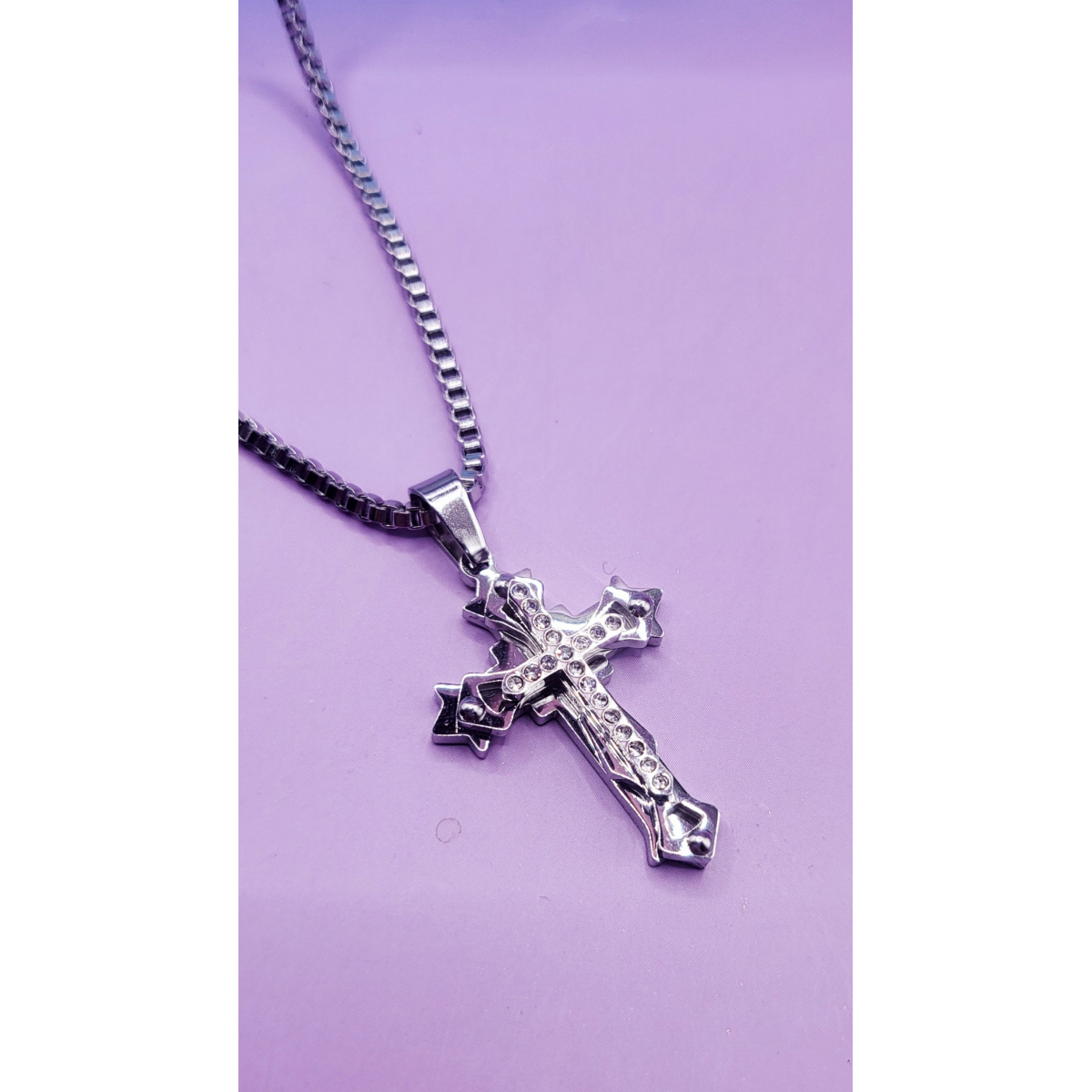 Graceful Silver Cross Necklace