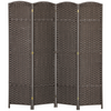 HOMCOM 4 Panel Folding Room Divider, Privacy Screen, 160 x 170cm, Brown