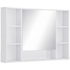 kleankin Bathroom Cabinet Wall Mount Storage organiser Mirror Shelves White