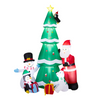 2.25M Lighted Christmas Inflatable Decoration, Inflatable Christmas Tree with Santa and Snowman, Funny Blow Up Yard Decorations with Built-in LED Lights for Holiday Party Front Yard Lawn Garden Decor