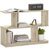 HOMCOM Modern Narrow End Table, S-Shaped Nightstand, Natural Wood Finish