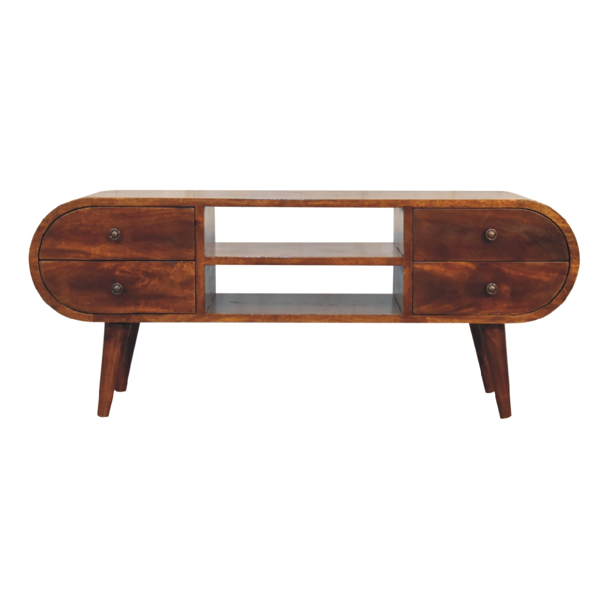 Artisan Furniture Solid Wood Chestnut Circular Media Unit