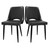 Dining Chairs with Cut-Out Backrest, Modern Kitchen Chair, Scandinavian Faux Leather Chair with High Back for Living Room Kitchen