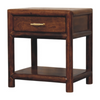 Artisan Furniture Solid Wood Regency Chestnut Nightstand, 1 Drawer, 1 Shelf, Dark Brown