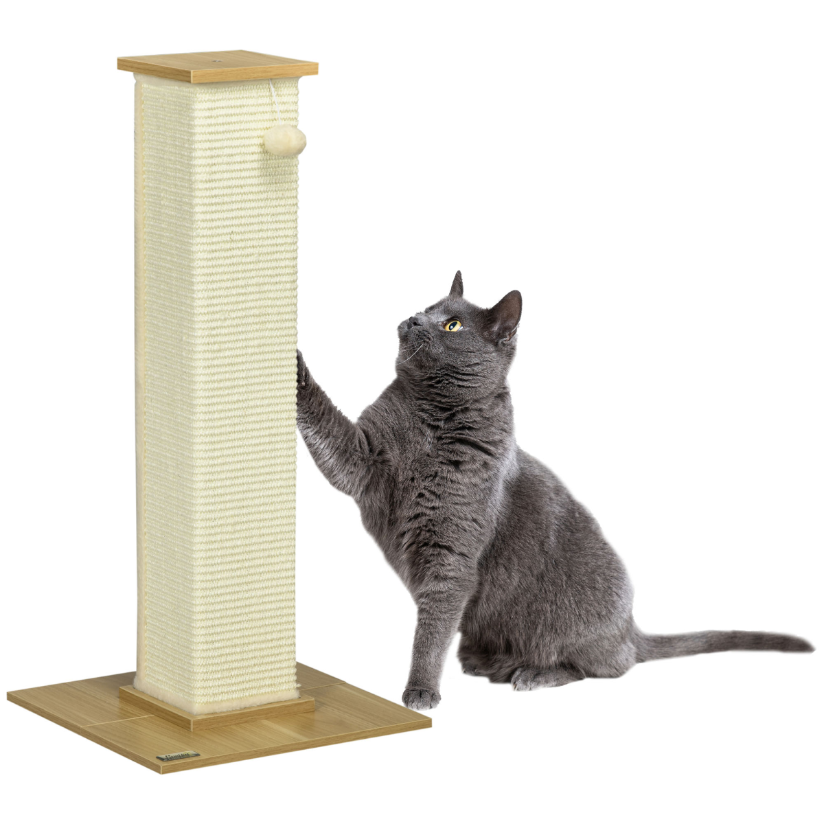 Premium 80cm Sisal Rope Cat Scratching Post - Durable & Interactive Toy Ball