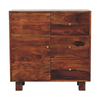 Artisan Furniture Solid Wood Tula Mini Sideboard, Brown, 3 Drawers and 1 Door