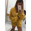 Bubble Sleeves Stylish Knitted Cardigan