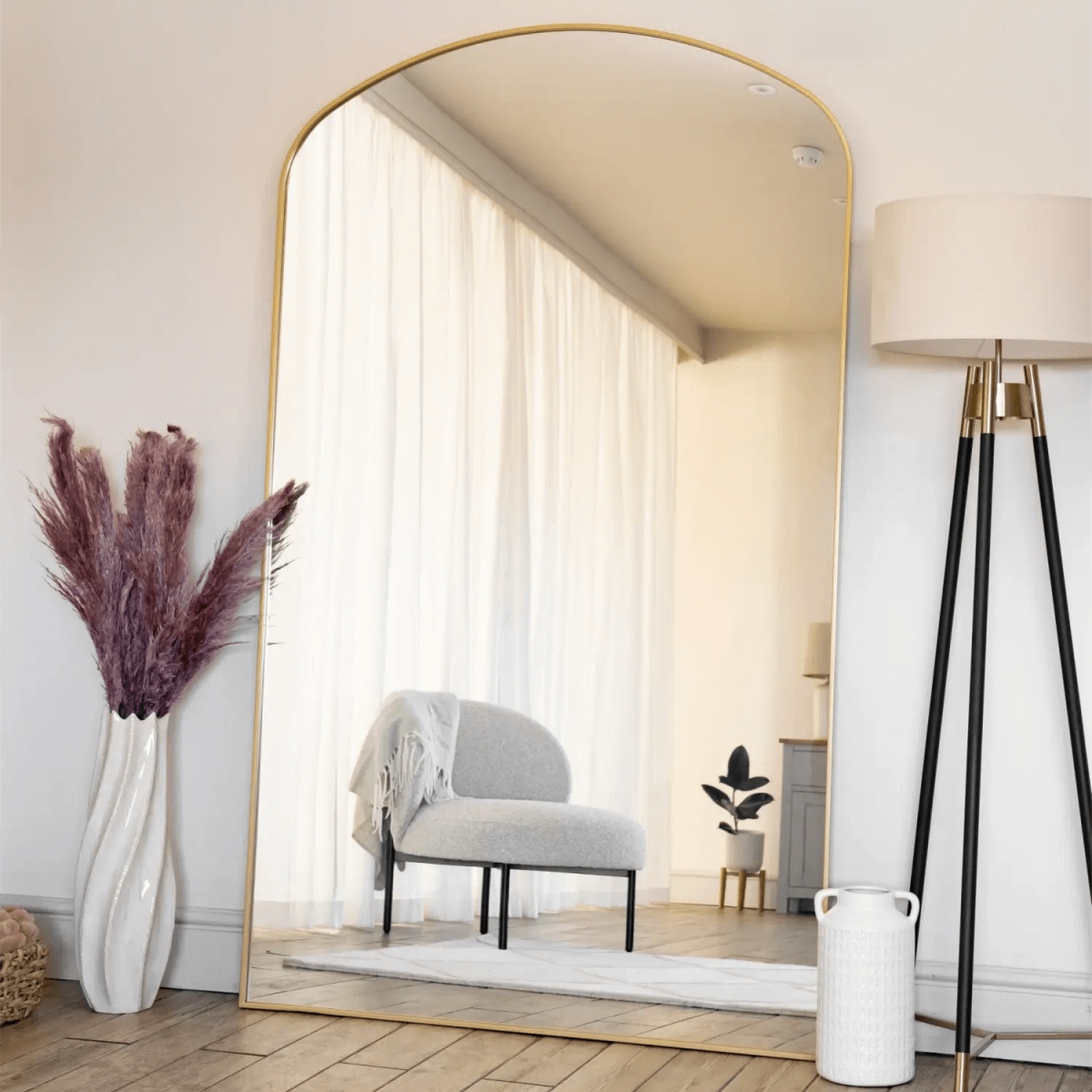 Yōko - Gold Metal Gentle Arch Mirror - 200cm x 120cm