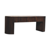 Artisan Furniture Solid Wood Velvet Mocha Fluted Bench, Dark Brown