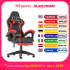 Bigzzia Gaming Chair with Footrest Gamer Chairs Ergonomic with Lumbar Cushion Headrest Chair Height Adjustable Office Chair