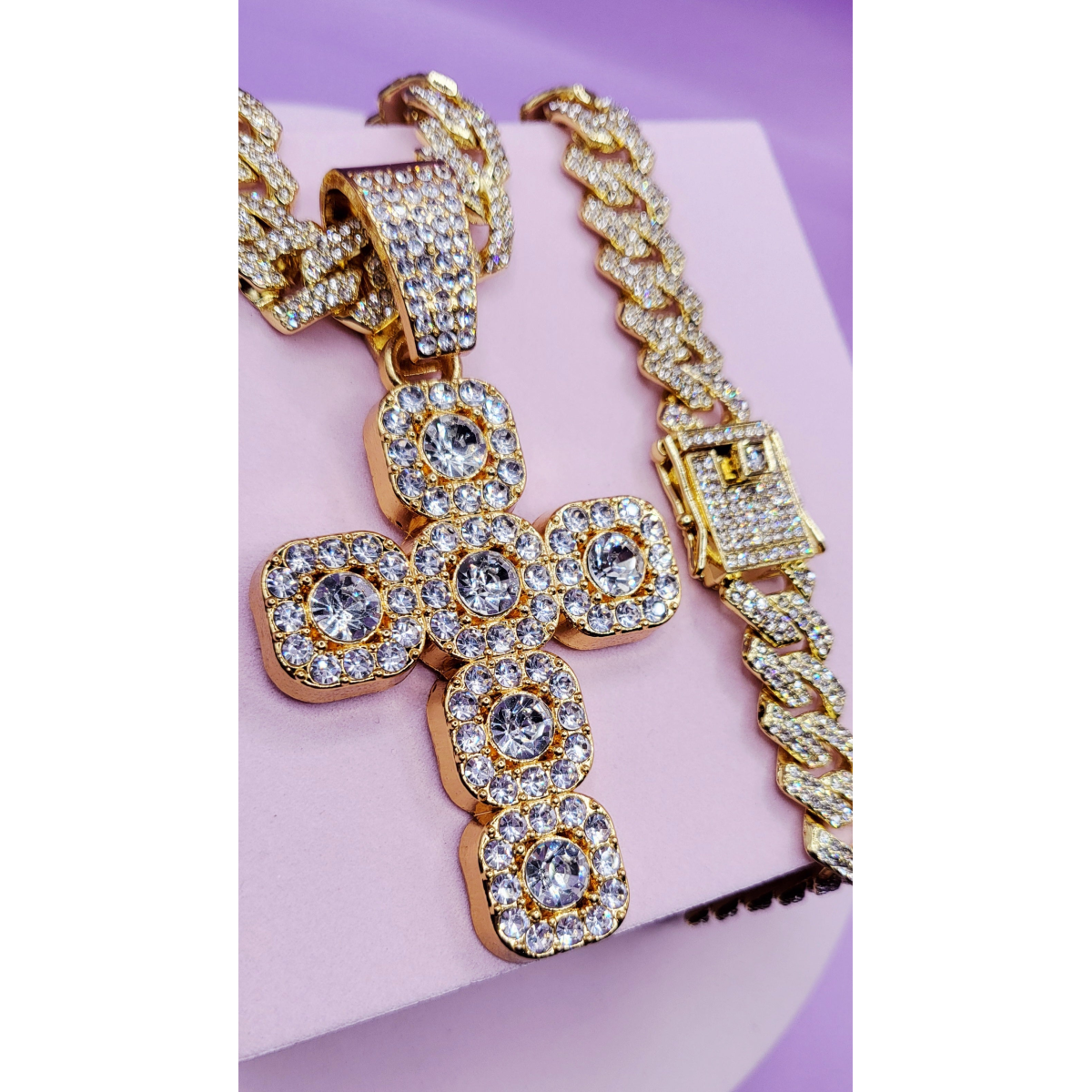 Iced Out Hip Hop Stainless Steel Cross Necklace