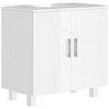 HOMCOM Freestanding Bathroom High Gloss Under Sink Cabinet, White