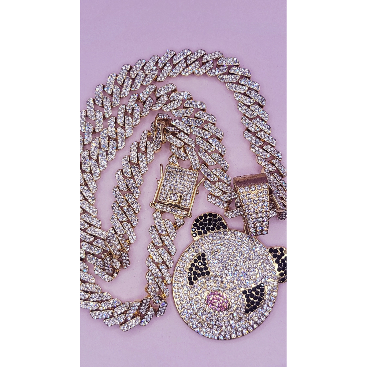 Iced Out Crystal Bling Panda Pendant Chain