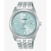 Lorus Mens Sports Date 42mm Light Blue Sunray Dial With Stainless Steel Bracelet Watch