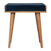 Artisan Furniture Solid Mango Wood Teal Velvet Tray Style Footstool
