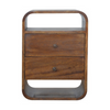 Artisan Furniture Solid Wood Chestnut Curve 2 Drawer Bedside