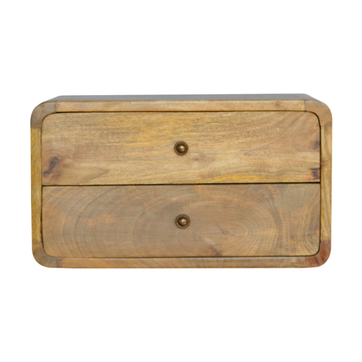Artisan Furniture Solid Wood Oak-ish 2 Drawer Floating Bedside
