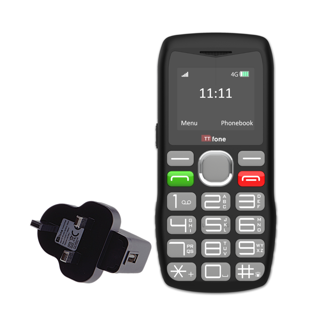 TTfone TT890 4G Senior Phone  Easy to Use Big Button Mobile Phone with Emergency Assistance Button, USB-C Charging, Bluetooth, Camera  Unlocked with Mains Charger and Vodafone Sim Card