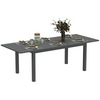 Outsunny Extending Garden Table with Slatted Top, 160/220 x 90 x 73 cm, Grey