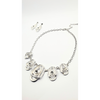 Abstract Layered Crystal Necklace & Earrings Set