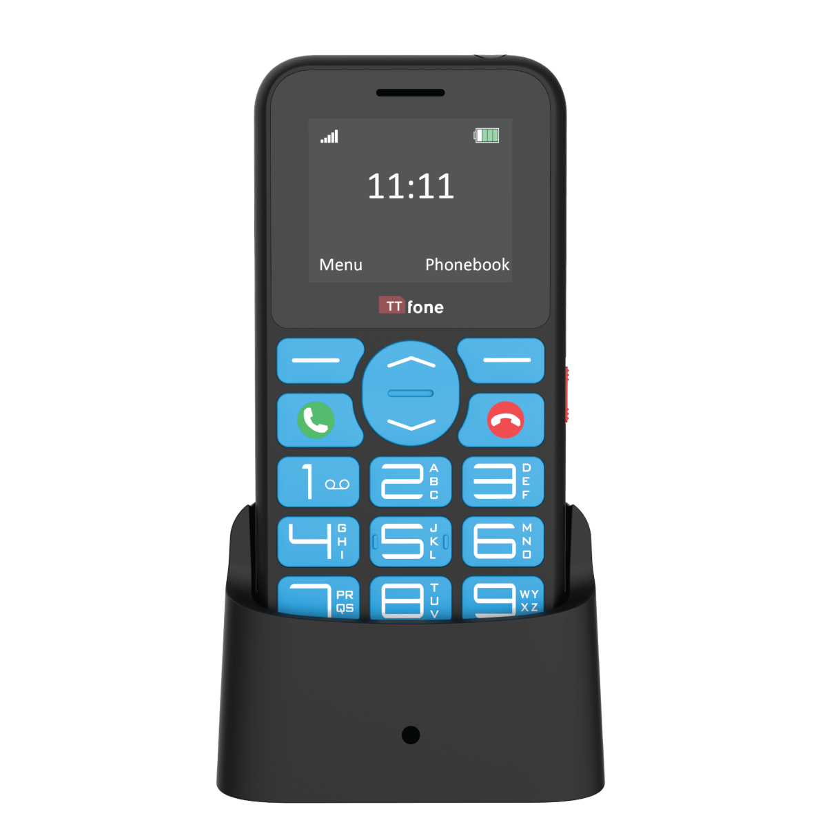 TTfone TT190 Big Button Basic Senior Unlocked Emergency Mobile Phone - Simple Cheapest Phone with Dock Charger and Vodafone Sim Card