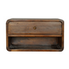 Artisan Furniture Solid Wood Chestnut Curve Floating Bedside