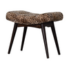 Artisan Furniture Solid Wood Leopard Print Curved Bench