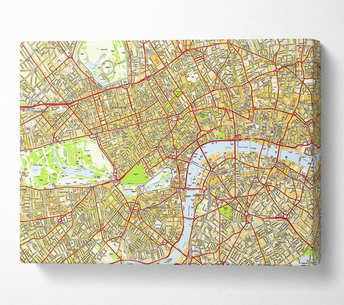 Map Of London Canvas Wall Art - Zestio