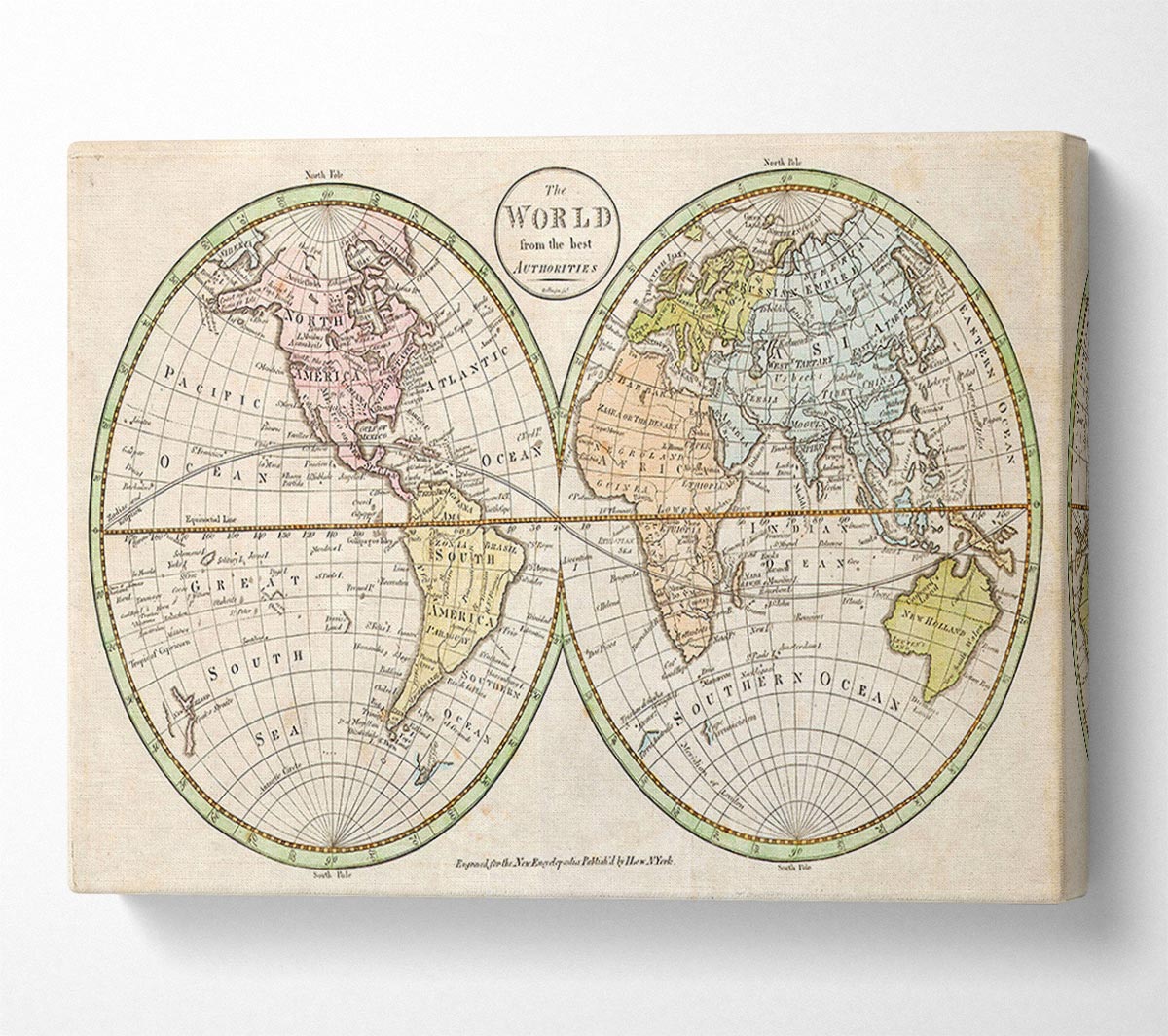 Map Of The World Pre American Map Canvas Wall Art - Zestio