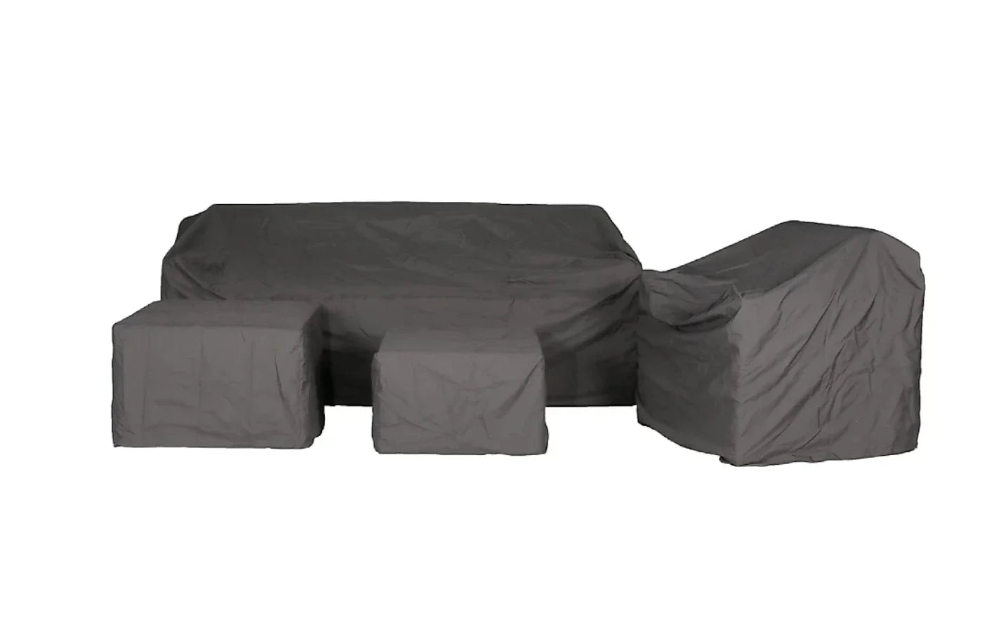 Marbella Grey 5-Seater Garden Sofa Set with Ottoman and Cover Bundle