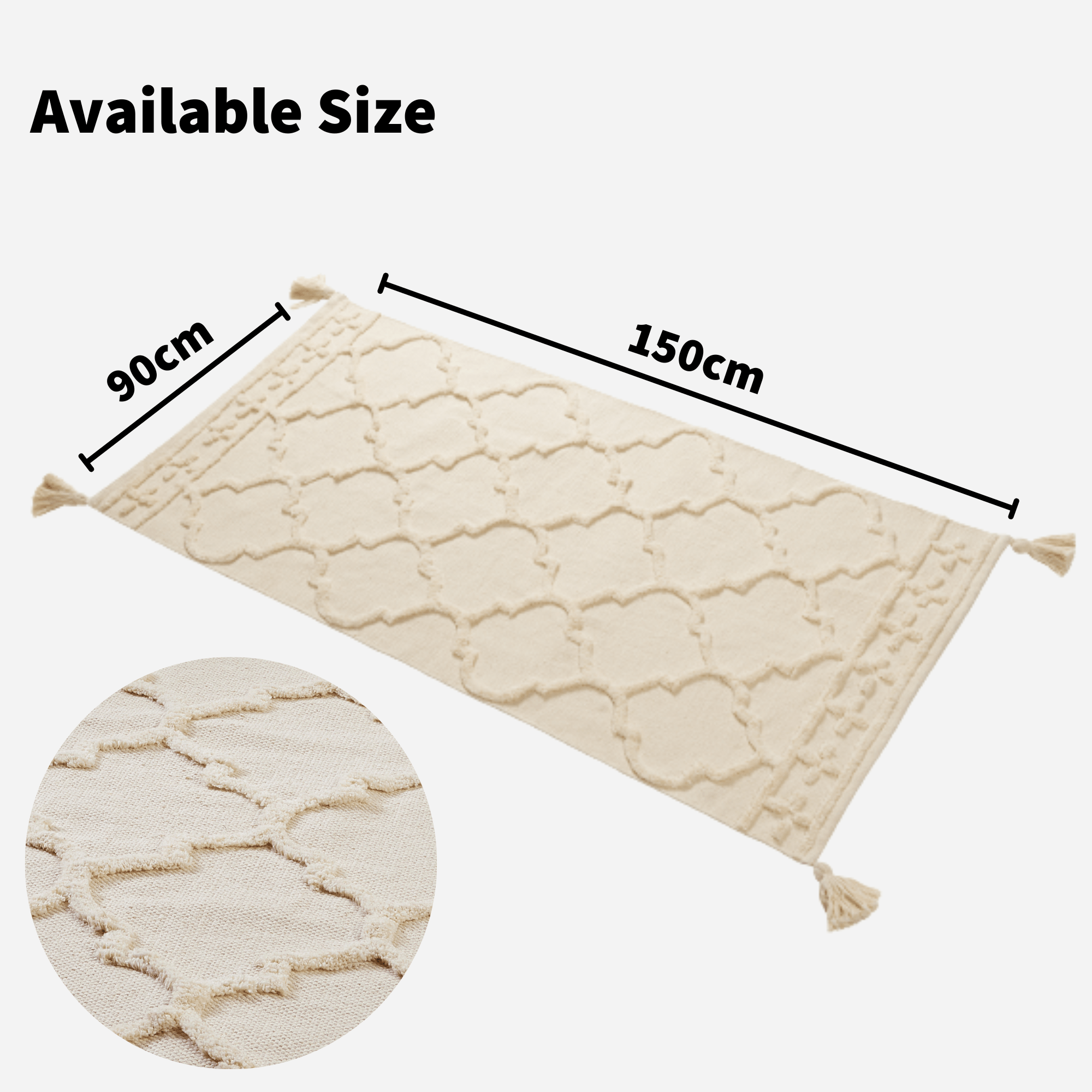 OLIVIA ROCCO Marrakesh Hand Woven Cotton Rug Eco Friendly Durable Carpet For Living Room Bedroom Kitchen Entryway Multiple Sizes