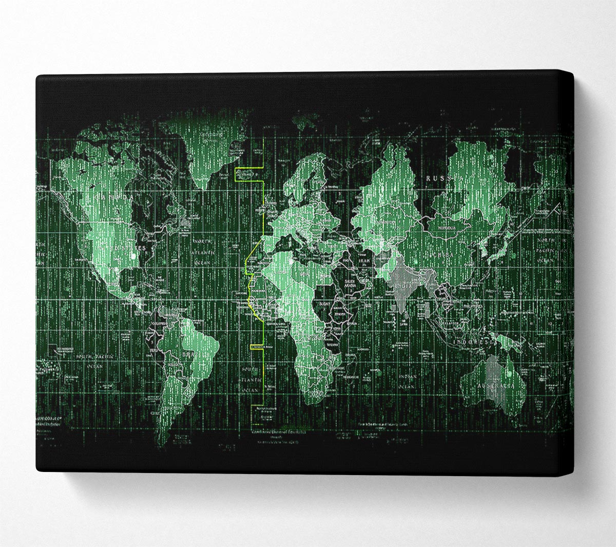 Matrix World Map Canvas Wall Art - Zestio
