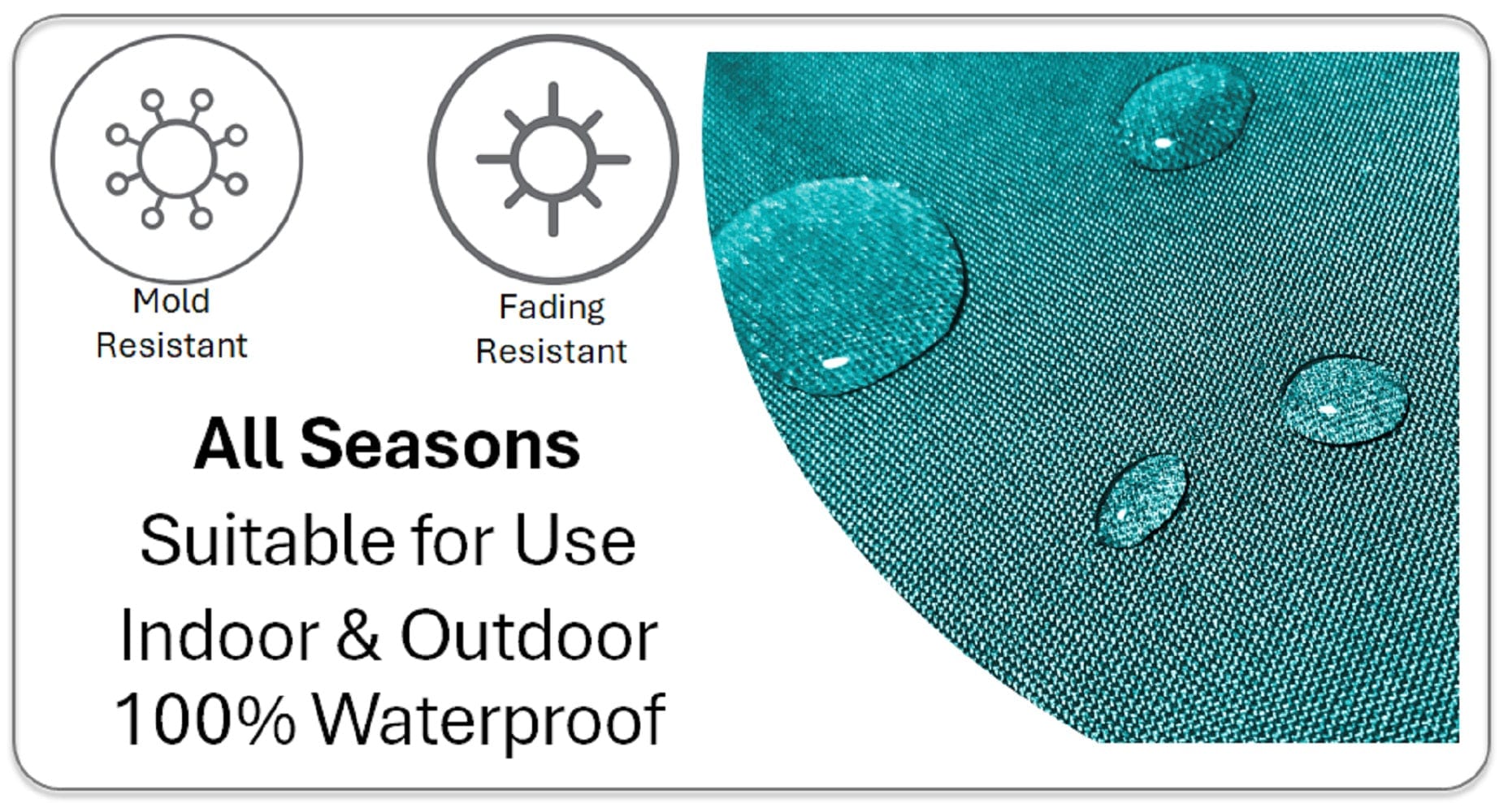 OLIVIA ROCCO Meze Teal Waterproof Cushion Covers 43 x 43 cm Reversible Breathable Indoor Outdoor Decorative Cover for Patio Garden Sofa Bed Chair
