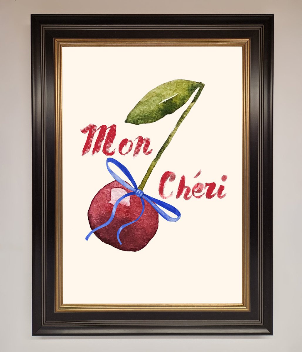 Mon Cheri Cherry Framed Wall Art - Zestio
