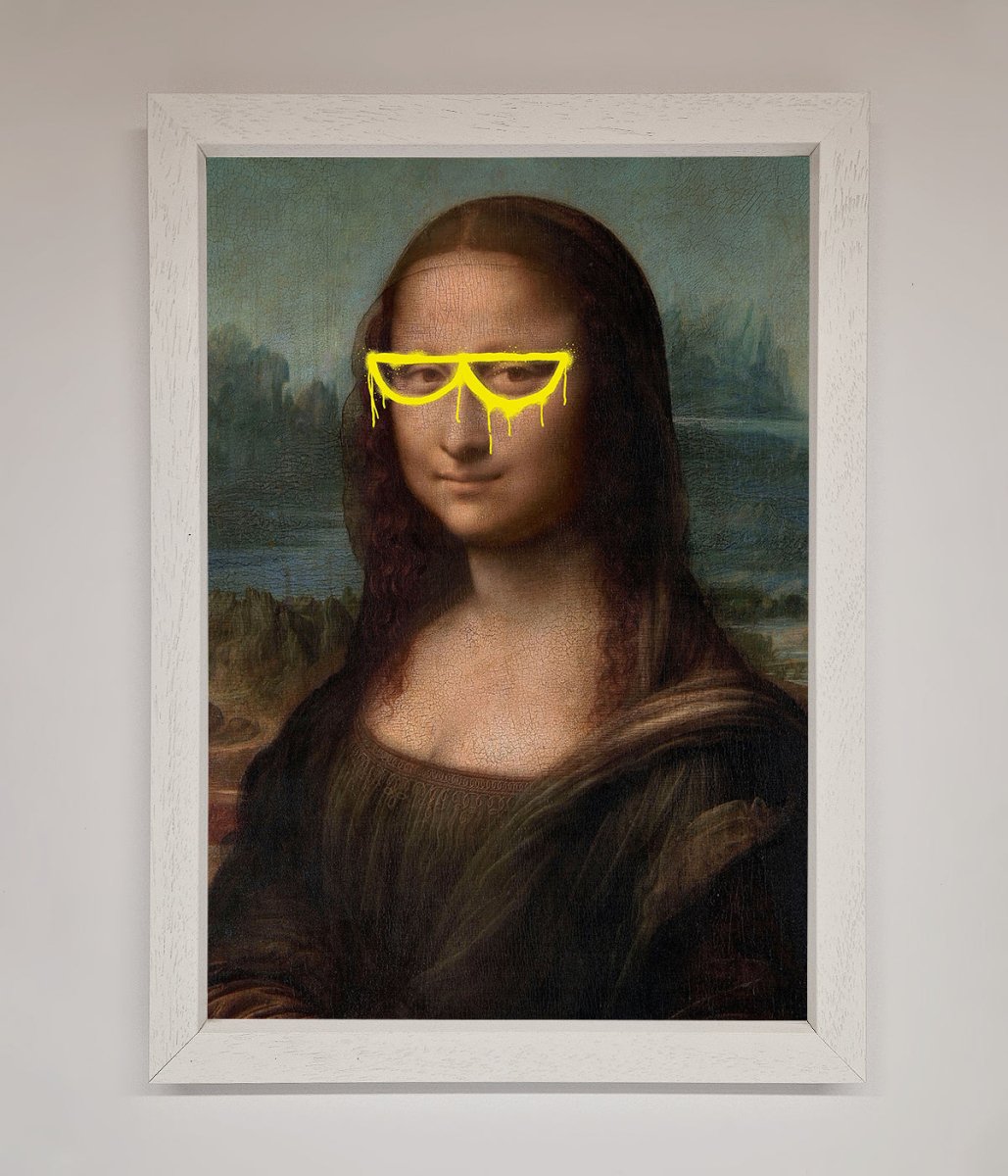 Mona Lisa Glasses Framed Print - Zestio