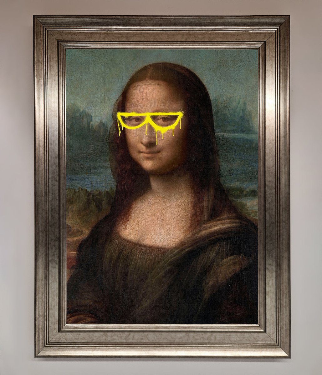 Mona Lisa Glasses Framed Print - Zestio