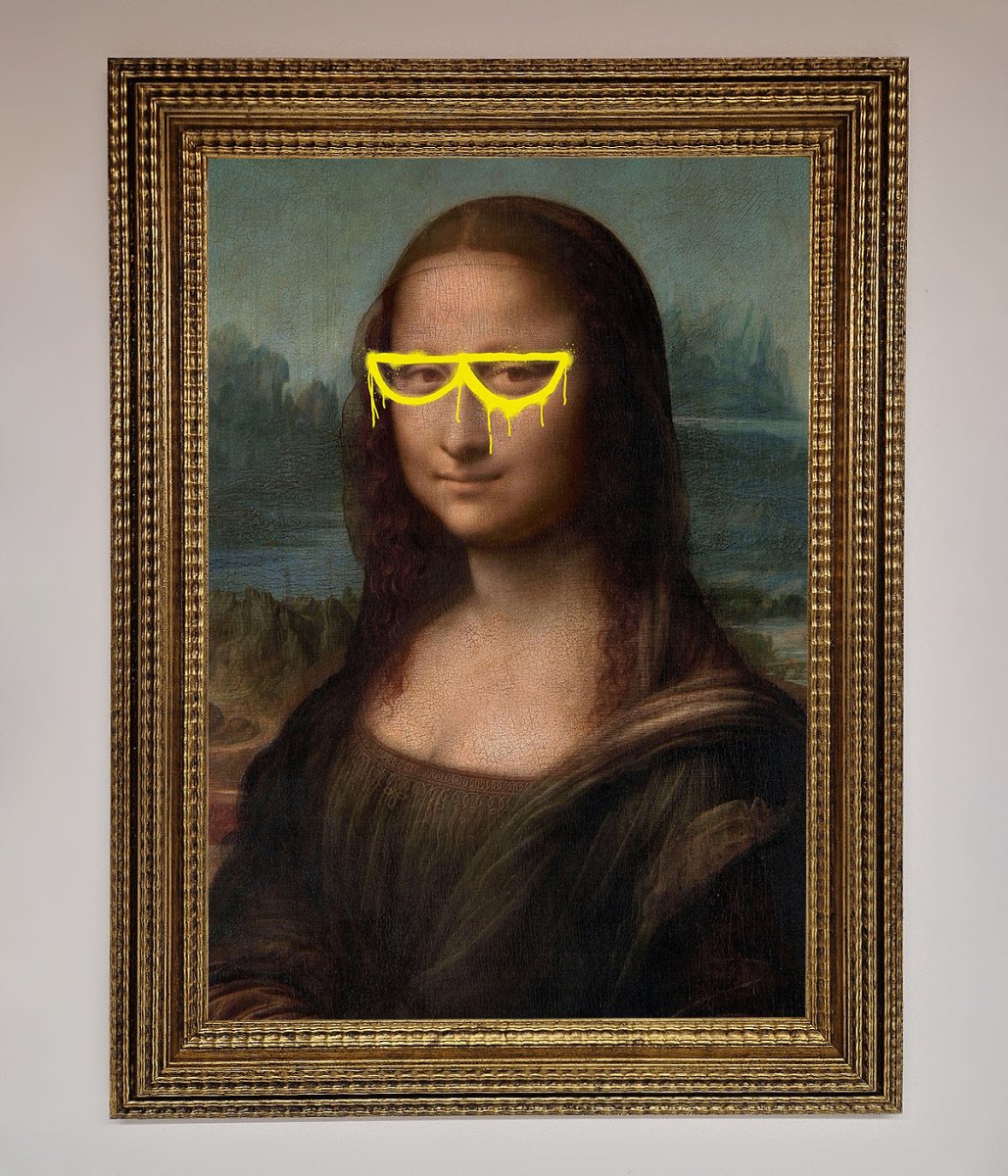 Mona Lisa Glasses Framed Print - Zestio