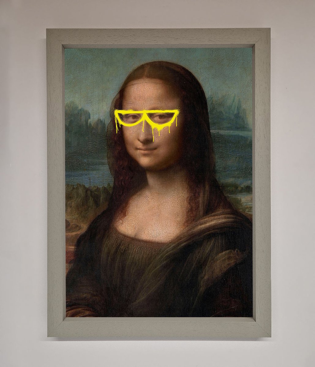 Mona Lisa Glasses Framed Print - Zestio