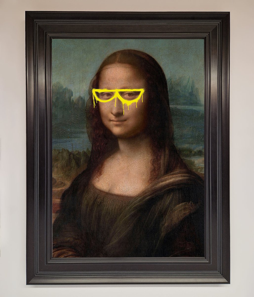 Mona Lisa Glasses Framed Print - Zestio