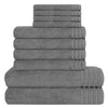 OLIVIA ROCCO Monaco 10 Piece Luxury Egyptian Cotton Towel Set 500 GSM With 4 Face Towels 4 Hand Towels 2 Bath Towels For Bathroom
