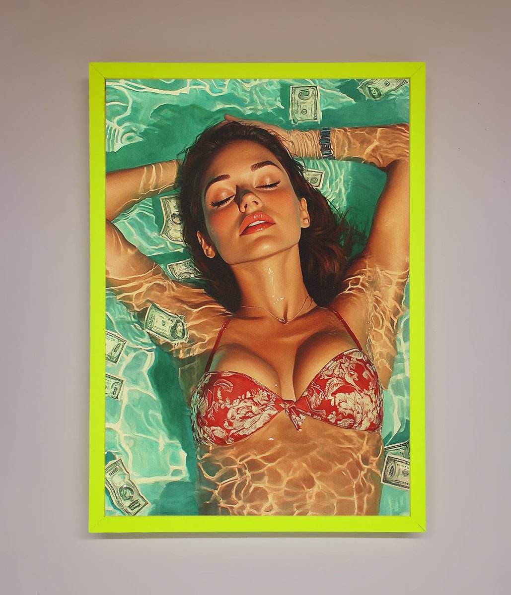 Money Pool Babe Framed Wall Art - Zestio