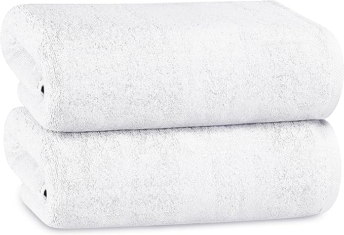 OLIVIA ROCCO Bath Sheets 500GSM Ultra Soft Super Absorbent Quick Dry Cotton White Grey Hotel Durable Bulk Pack 12 BBs Hospitals