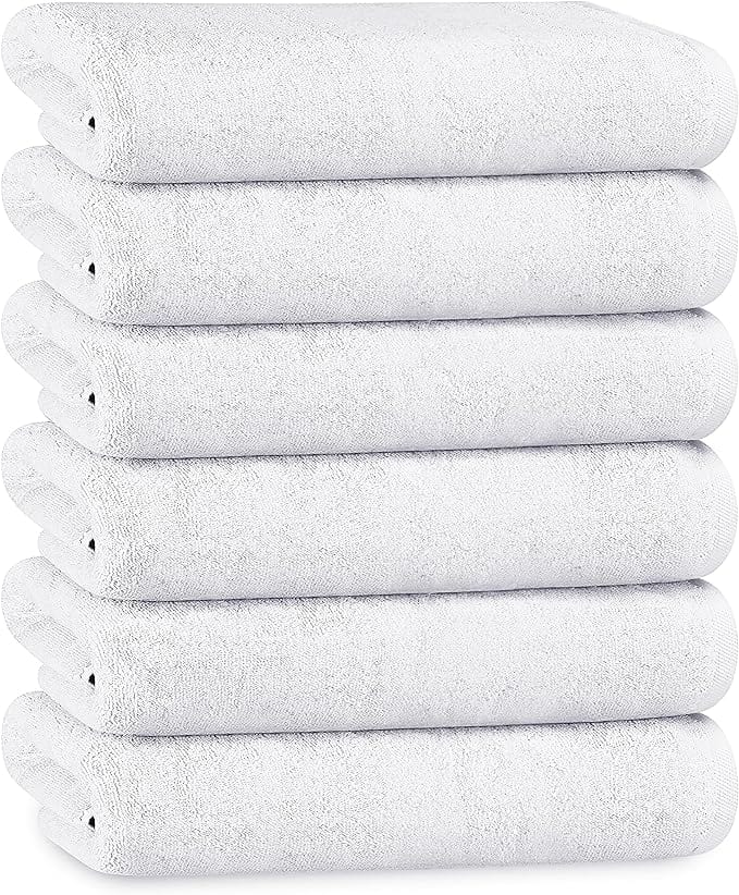 OLIVIA ROCCO Bath Sheets 500GSM Ultra Soft Super Absorbent Quick Dry Cotton White Grey Hotel Durable Bulk Pack 12 BBs Hospitals