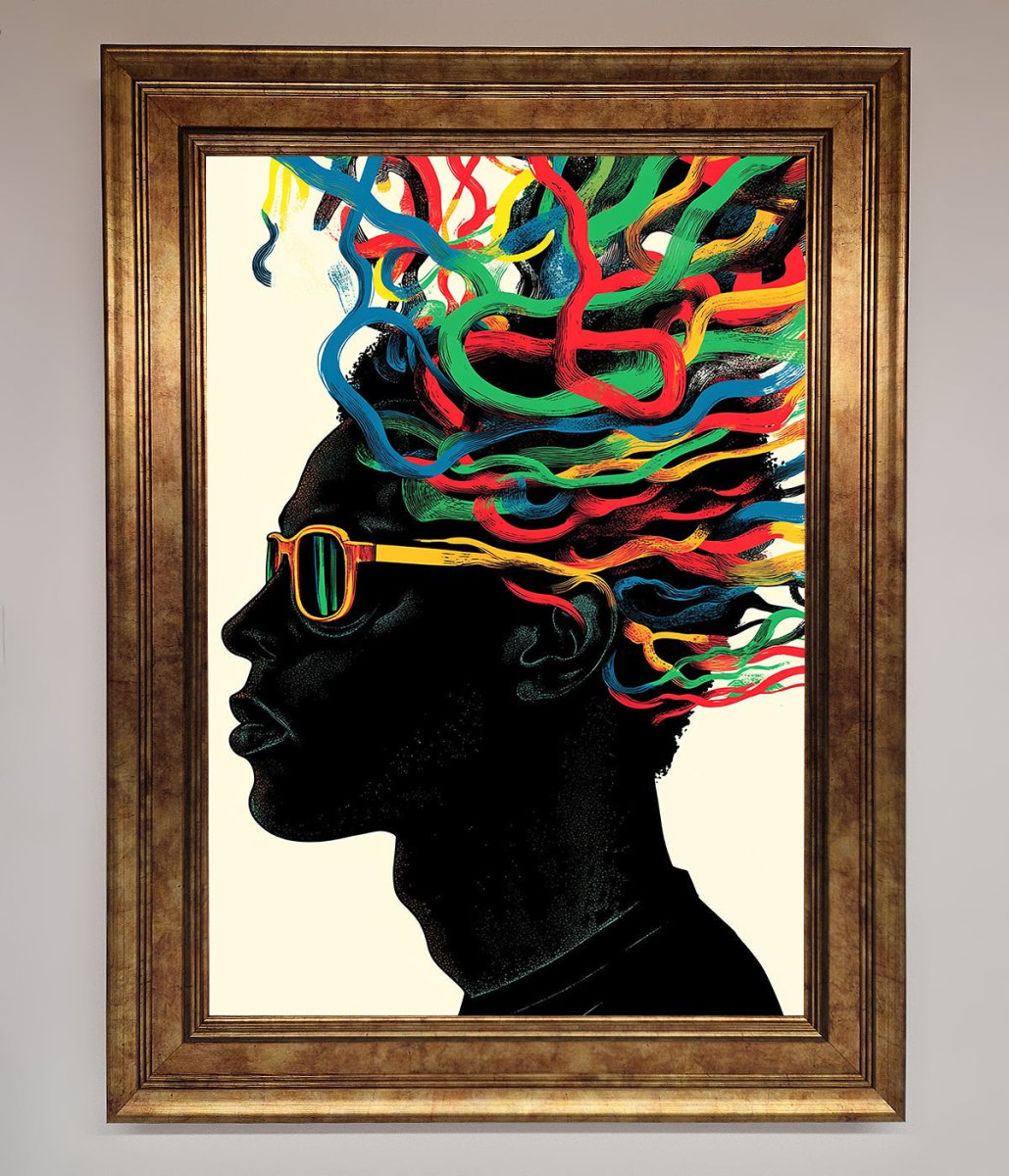 Multicolour Noodle Hair Framed Print - Zestio