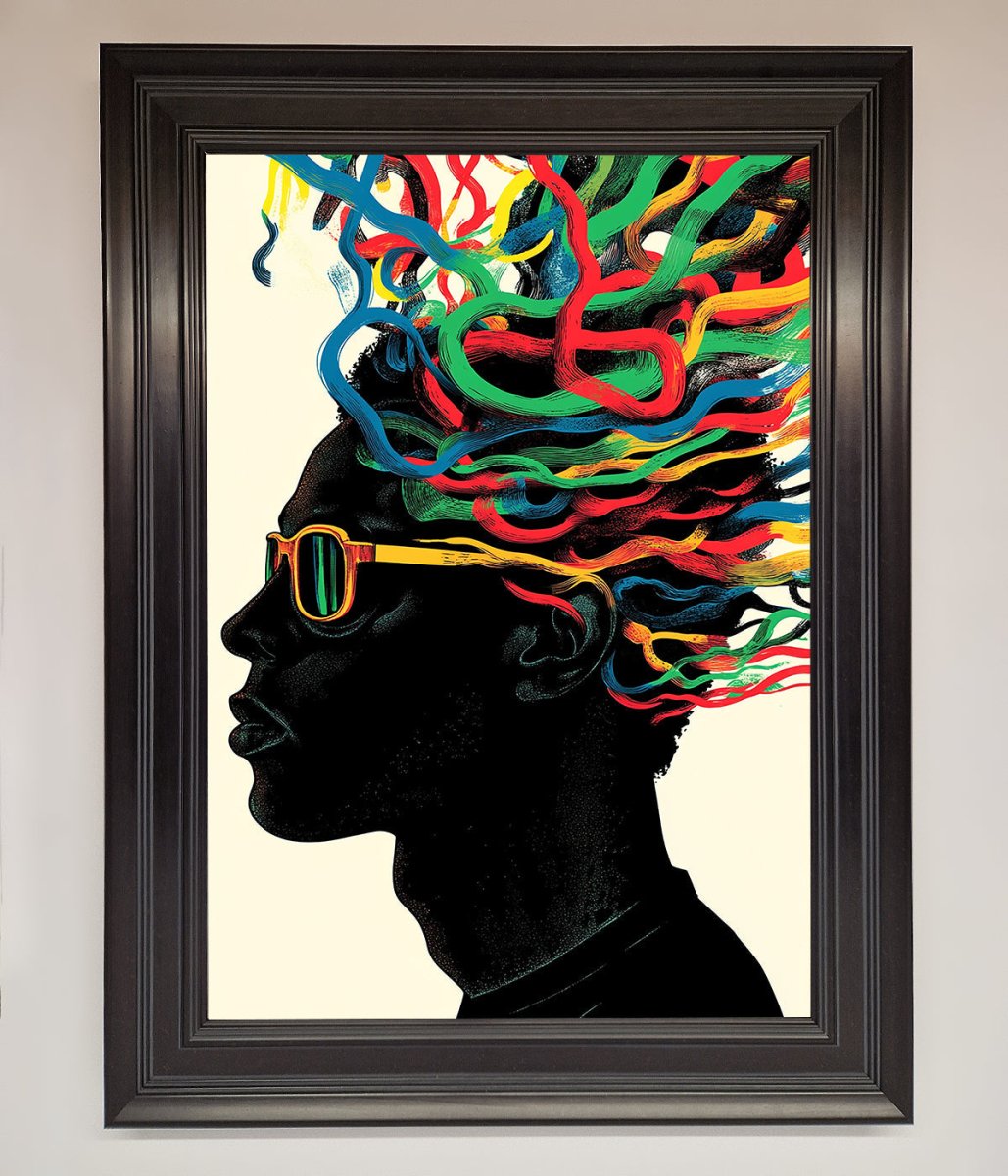 Multicolour Noodle Hair Framed Print - Zestio