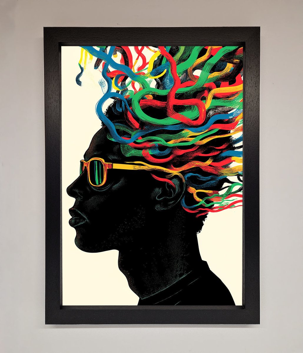 Multicolour Noodle Hair Framed Print - Zestio