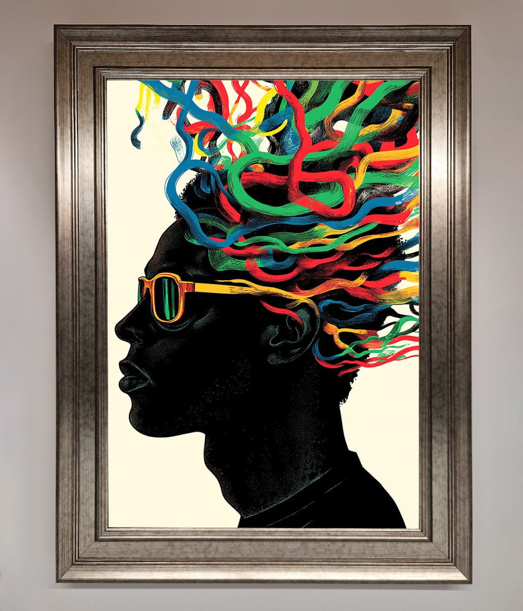 Multicolour Noodle Hair Framed Print - Zestio