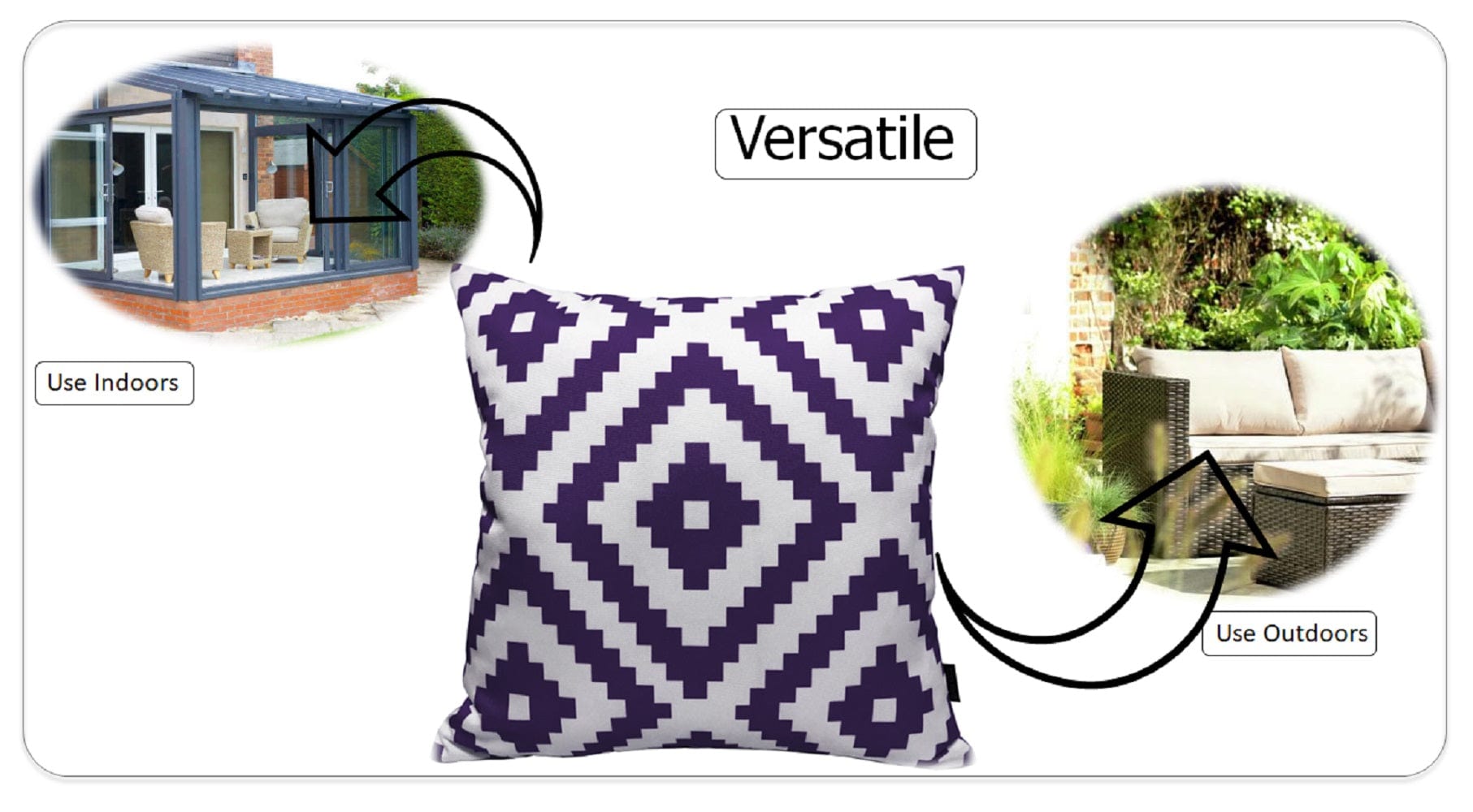 OLIVIA ROCCO Outdoor Scatter Cushion Covers Nairobi Purple 43 X 43 cm Waterproof Weather Resistant for Garden Patio Beach Indoor