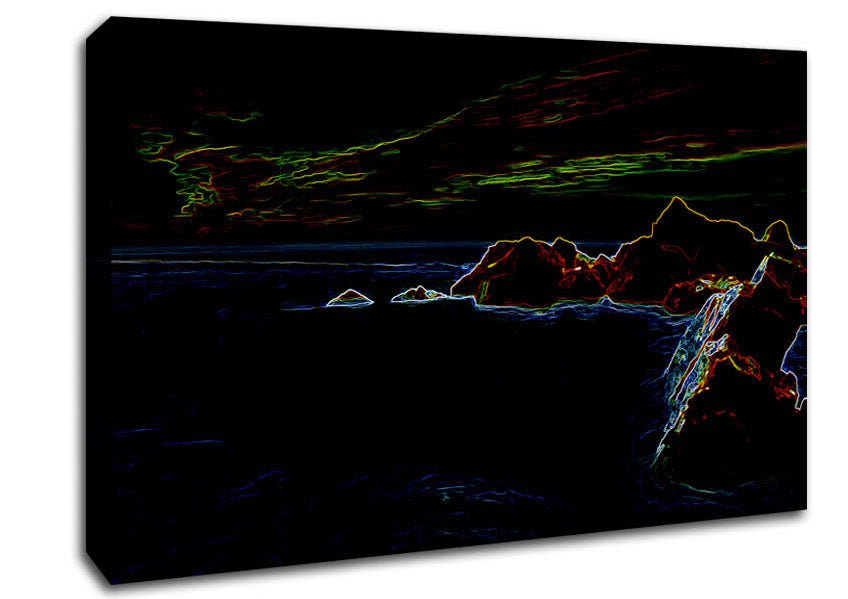 Neon Harbour Canvas Wall Art - Zestio