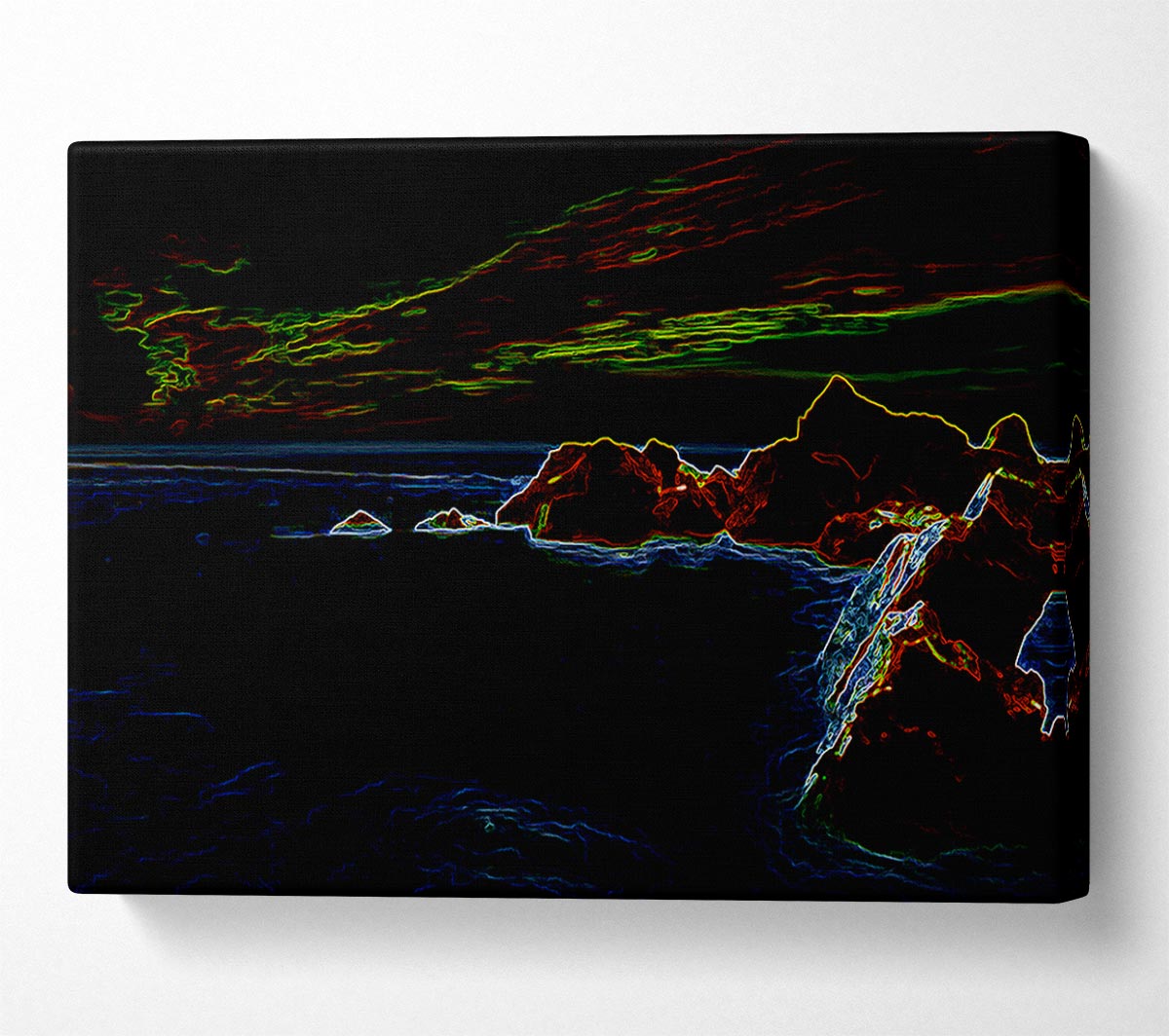 Neon Harbour Canvas Wall Art - Zestio